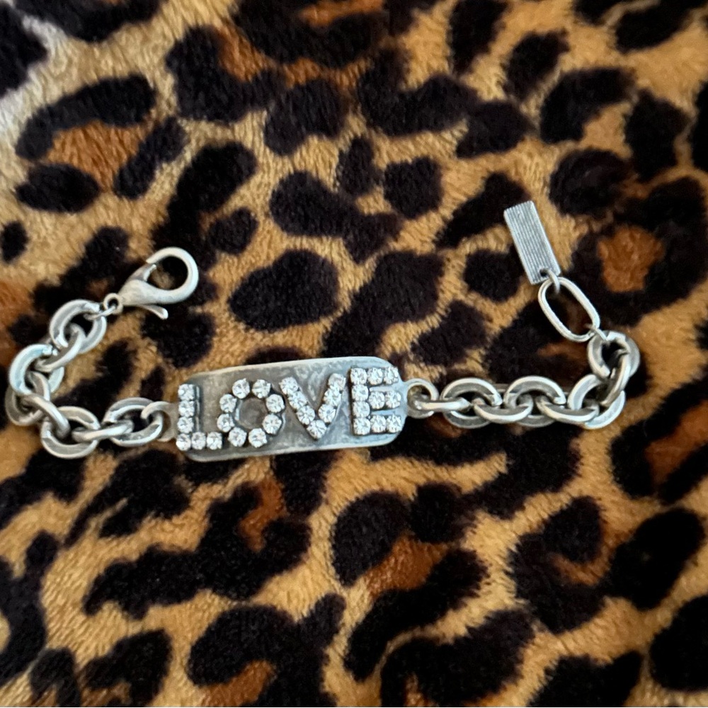 Antique Silver Love ID Bracelet